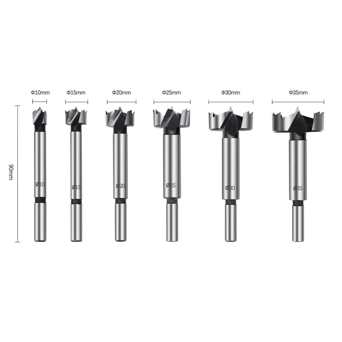 6/7/12PCS Forstner Bit Set 12-50mm Wood Hole Cutter | Woodworking Hinge Hole Saw Kit for Wood, Wood Drill Bit Set (12,13,14,18,23,35,50mm)