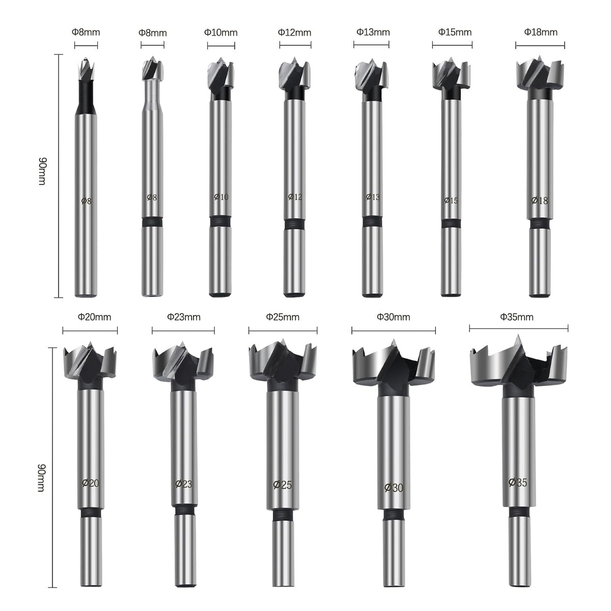 6/7/12PCS Forstner Bit Set 12-50mm Wood Hole Cutter | Woodworking Hinge Hole Saw Kit for Wood, Wood Drill Bit Set (12,13,14,18,23,35,50mm)