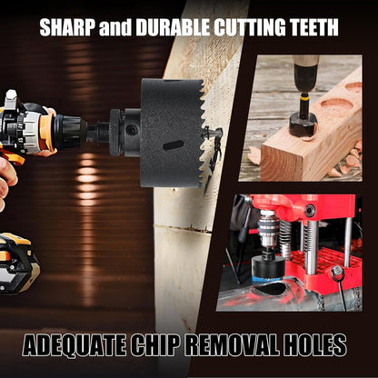 HSS Bi Metal Hole Saw M42 Hole Cutter with Drill Bit Hex Shank | 8% Cobalt BI-metal Wood Cutter Holesaw 38mm Cutting Depth, for Stainless Steel Metal Plastic Timber Drywall